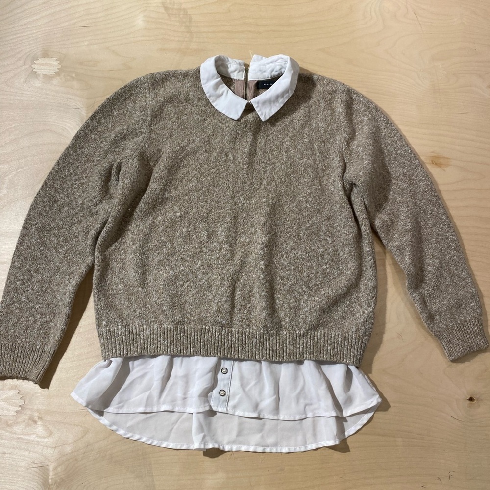 Atmosphere Sweater with Shirt Collar and Hemline size 14 (HO)